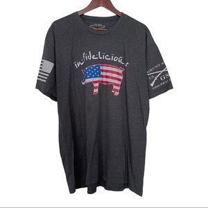 Grunt Style Infidelicious Pig American Flag T-Shirt Men’s 2XL XXL